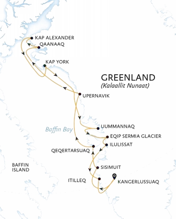 Route Groenland